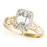 Artisan Solitaires Any Shape Emerald Diamond Engagement Ring — 9K/18K Gold & Platinum