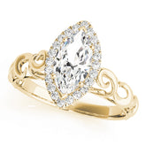 Devoted Solitaires Any Shape Marquise Diamond Engagement Ring — 9K/18K Gold & Platinum