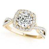 Adored Halo Engagement Ring Round Diamond Engagement Ring — 9K/18K Gold & Platinum