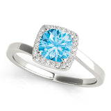 Celestial Halo Cushion Diamond Engagement Ring — 9K/18K Gold & Platinum