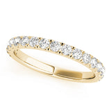 Straight Split Prong Half Eternity Ring in Gold & Platinum