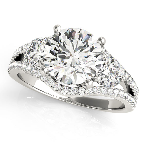 A diamond ring with a large central gemstone and smaller stones