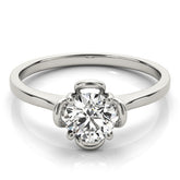 Lab-Grown Round Cut Diamond 4-Prong Solitaire Engagement Ring.
