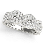 Multirow Twisted Half Eternity Ring in Gold & Platinum