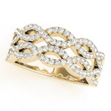 Two Row Infinity Half Eternity Ring in Gold & Platinum