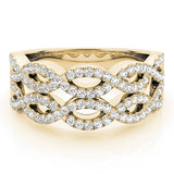 Two Row Infinity Half Eternity Ring in Gold & Platinum