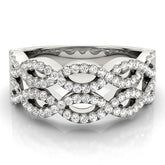 Two Row Infinity Half Eternity Ring in Gold & Platinum