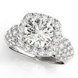 Brilliant Fashion Band Round Diamond Engagement Ring — 9K/18K Gold & Platinum