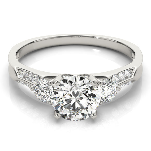 Diamond ring with a white background