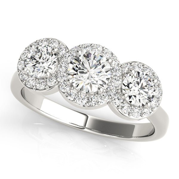 Three-stone diamond ring