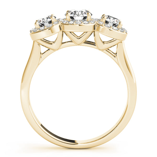Gold ring with three diamonds