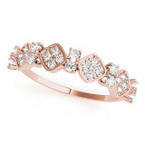 Prong Set Stackable Half Eternity Ring in Gold & Platinum