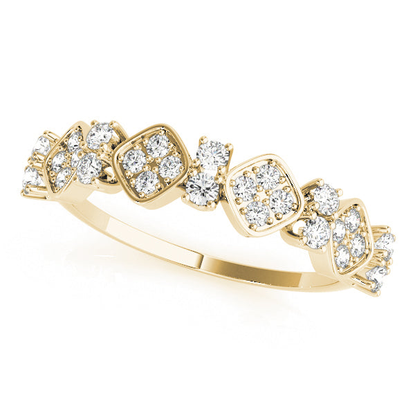 Prong Set Stackable Half Eternity Ring in Gold & Platinum
