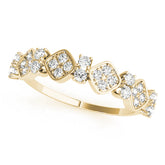 Prong Set Stackable Half Eternity Ring in Gold & Platinum