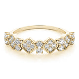 Prong Set Stackable Half Eternity Ring in Gold & Platinum