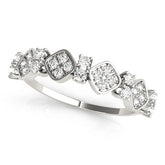 Prong Set Stackable Half Eternity Ring in Gold & Platinum