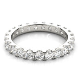 Round Cut Diamond U Shape Shared Prong Full Eternity Wedding Ring.