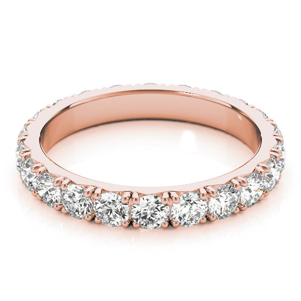 Round Cut Diamond Four Prong French Cut Full Eternity Wedding Ring