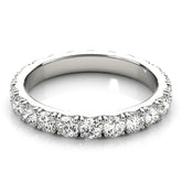 Round Cut Diamond Four Prong French Cut Full Eternity Wedding Ring