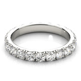 Round Cut Diamond Four Prong French Cut Full Eternity Wedding Ring