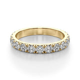 Round Cut Diamond Four Prong French Cut Full Eternity Wedding Ring