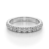 Round Cut Diamond Four Prong French Cut Full Eternity Wedding Ring