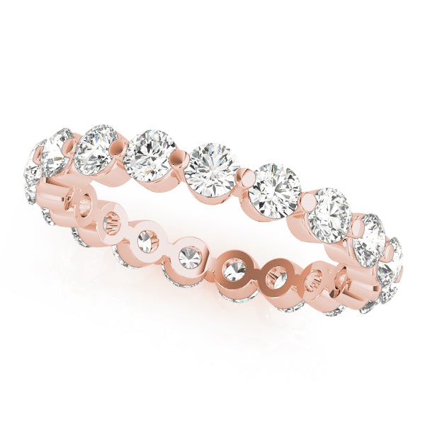 Round Cut Diamond Single Shared Prong Full Eternity Wedding Ring