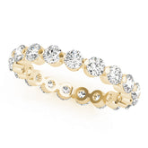 Single Shared-Prong Full Eternity Ring in Gold & Platinum