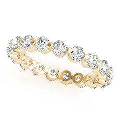 Single Shared-Prong Full Eternity Ring in Gold & Platinum