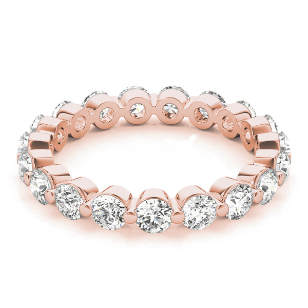 Round Cut Diamond Single Shared Prong Full Eternity Wedding Ring