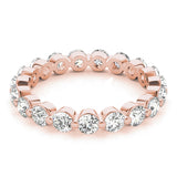 Single Shared-Prong Full Eternity Ring in Gold & Platinum