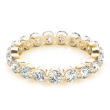Single Shared-Prong Full Eternity Ring in Gold & Platinum