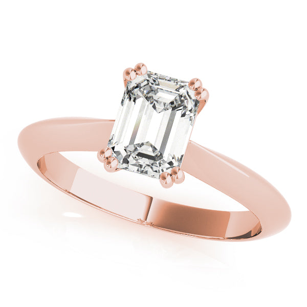 Lab-Grown Emerald Cut D-VVS Diamond Double Prong Solitaire Engagement Ring.