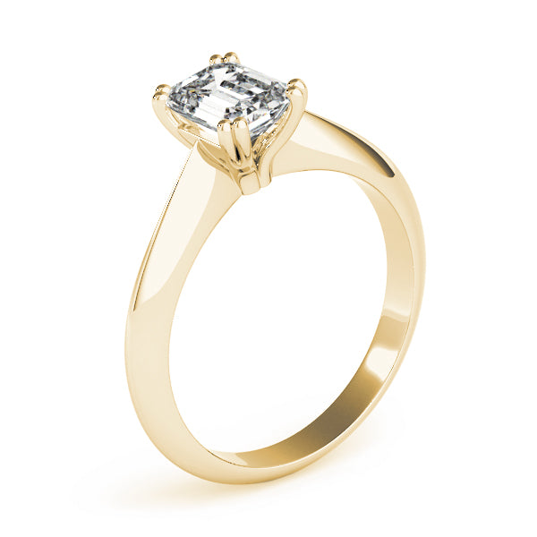 Lab-Grown Emerald Cut D-VVS Diamond Double Prong Solitaire Engagement Ring.