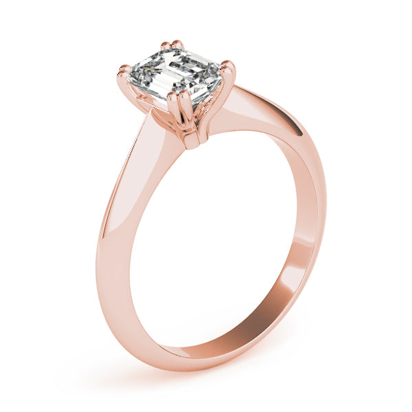 Lab-Grown Emerald Cut D-VVS Diamond Double Prong Solitaire Engagement Ring.