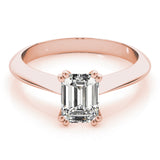 Lab-Grown Emerald Cut D-VVS Diamond Double Prong Solitaire Engagement Ring.