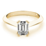 Lab-Grown Emerald Cut D-VVS Diamond Double Prong Solitaire Engagement Ring.