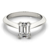 Lab-Grown Emerald Cut D-VVS Diamond Double Prong Solitaire Engagement Ring.