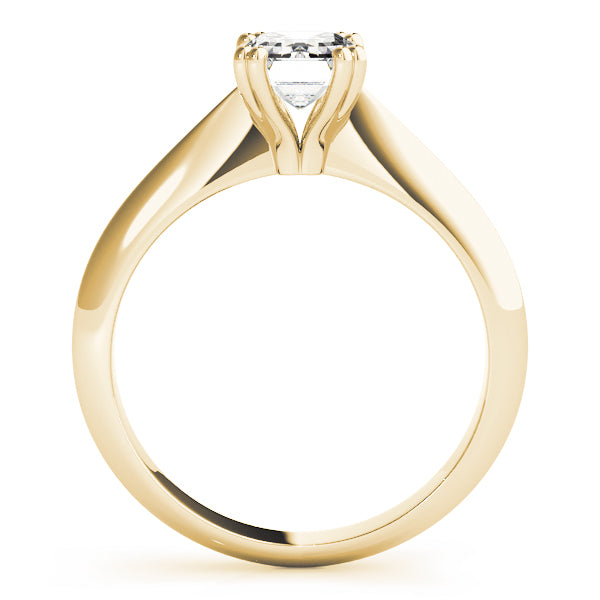 Lab-Grown Emerald Cut D-VVS Diamond Double Prong Solitaire Engagement Ring.