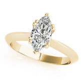 Radiant Double Prong Engagement Ring Marquise Diamond Engagement Ring — 9K/18K Gold & Platinum