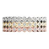 Stackable Bezel Set Half Eternity Ring in Gold & Platinum
