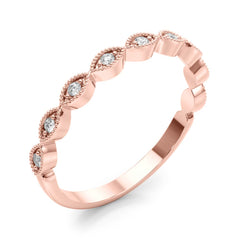 Marquise Shaped Stackable Half Eternity Ring in Gold & Platinum