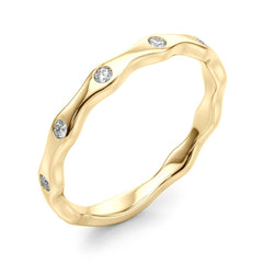 Bezel Set Stackable Half Eternity Ring in Gold & Platinum
