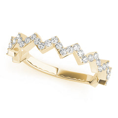 Stackable Prong Set Zigzag Half Eternity Ring in Gold & Platinum
