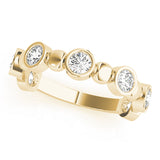 Bezel Set Stackable Half Eternity Ring in Gold & Platinum