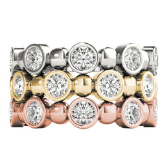 Bezel Set Stackable Half Eternity Ring in Gold & Platinum