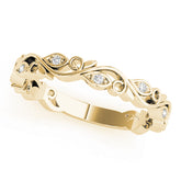 Nature Inspired Floral Stackable Half Eternity Ring in Gold & Platinum