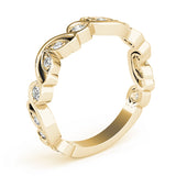 Nature Inspired Floral Stackable Half Eternity Ring in Gold & Platinum