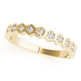 Hexagon Shaped Stackable Half Eternity Ring in Gold & Platinum
