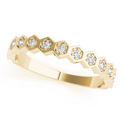 Hexagon Shaped Stackable Half Eternity Ring in Gold & Platinum